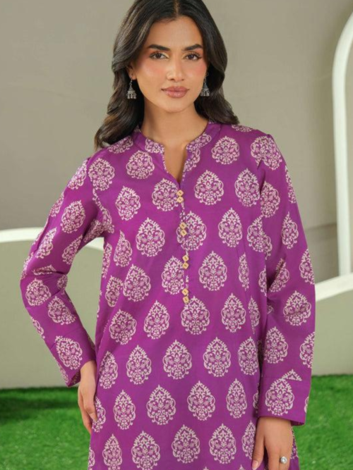 limelight Cambric Shirt-Printed (Unstitched) Purple
