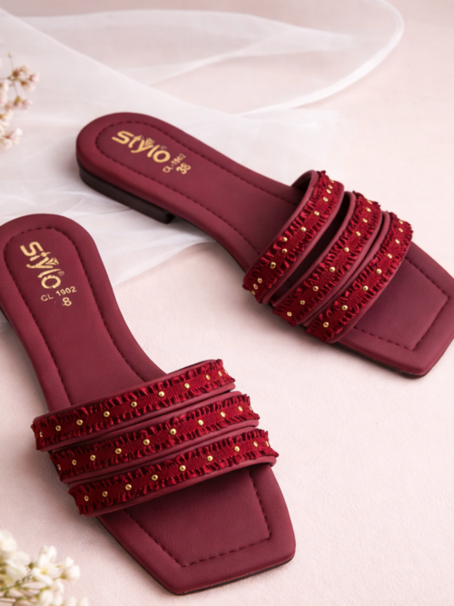 Maroon Casual Slippers