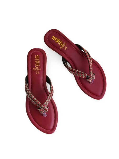 Maroon Fancy Chappal